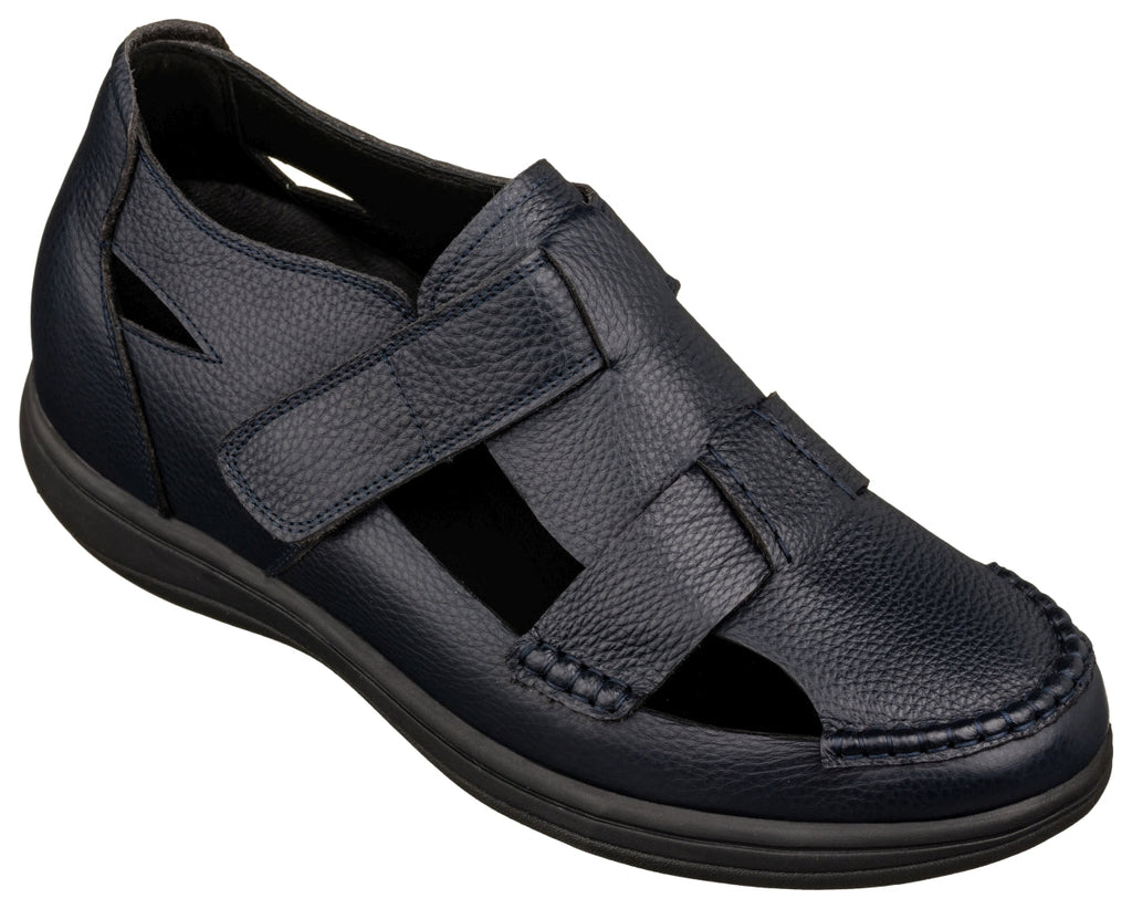 CALTO - K2663 - 3.2 Inches Taller (Navy) - Casual Fisherman Sandal