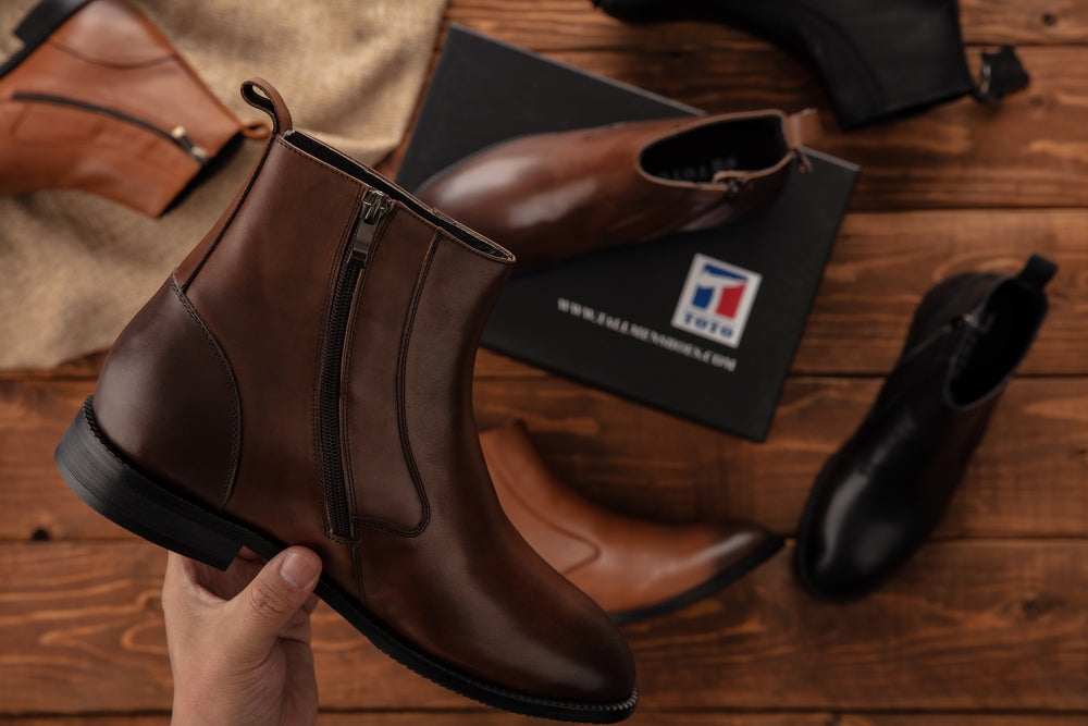 TOTO - K33093 - 2.6 Inches Taller (Coffee Brown) - Zipper Boot