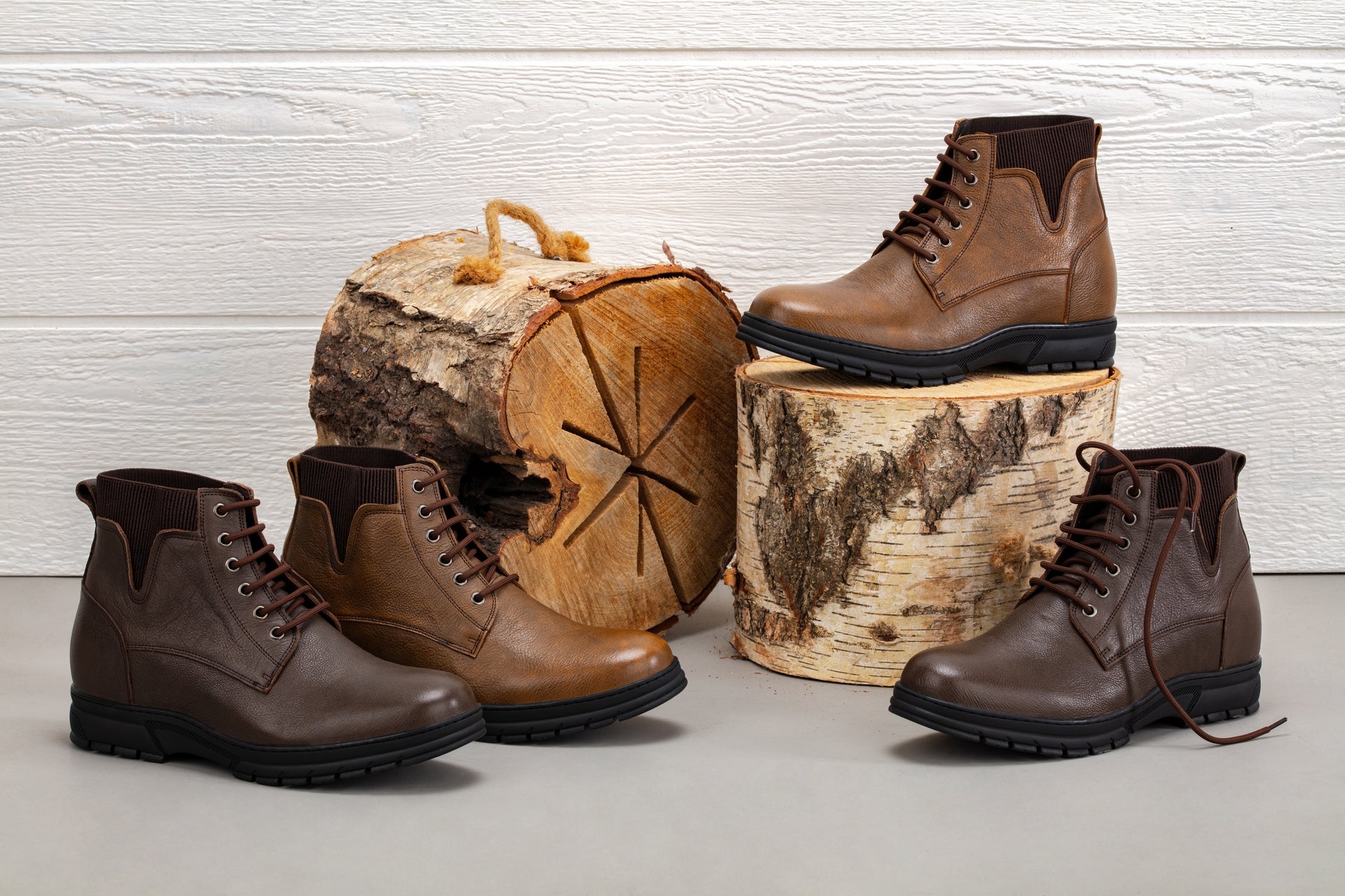 TOTO - K84016 - 2.8 Inches Taller (Chocolate Brown) - High Top Work Boots