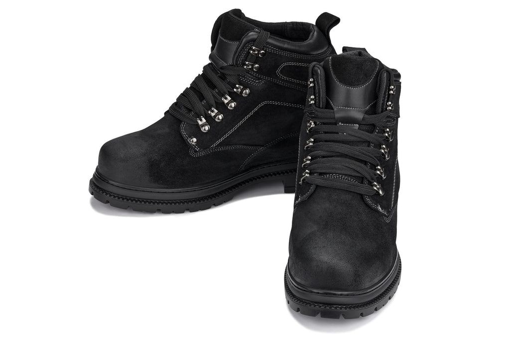 CALDEN 5.2" Taller Black Nubuck Height-Increasing Boots K881802