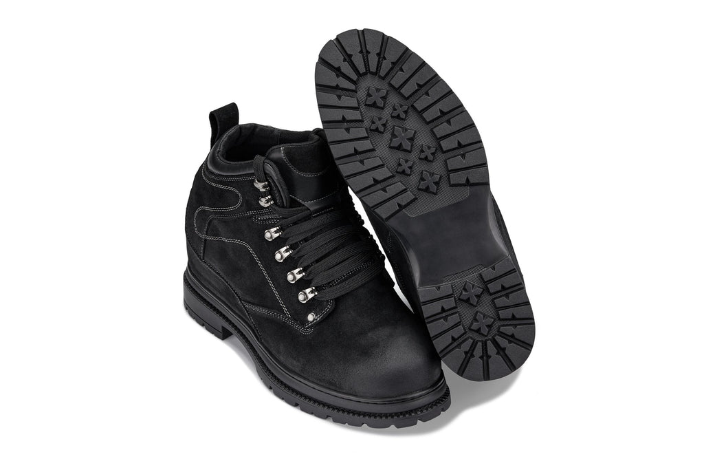 CALDEN 5.2" Taller Black Nubuck Height-Increasing Boots K881802