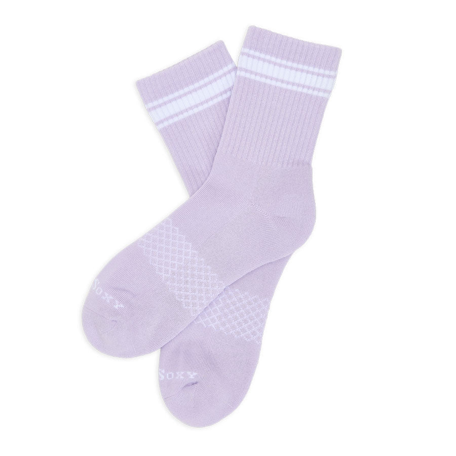 Lilac/White Quarter Crew Women's Socks