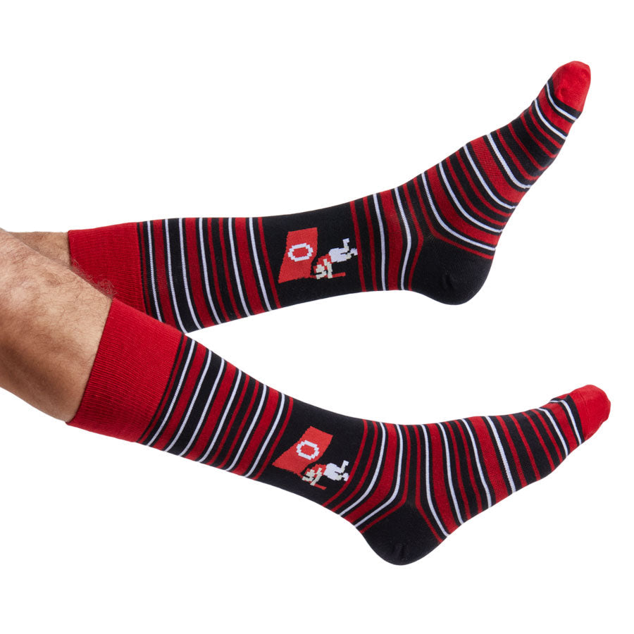 Crimson 8-Bit Maker Bayfield Dress Socks