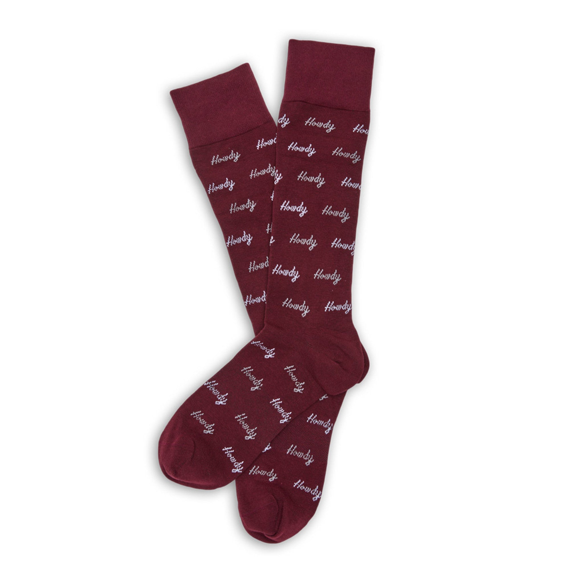 Maroon Howdy Dress Socks