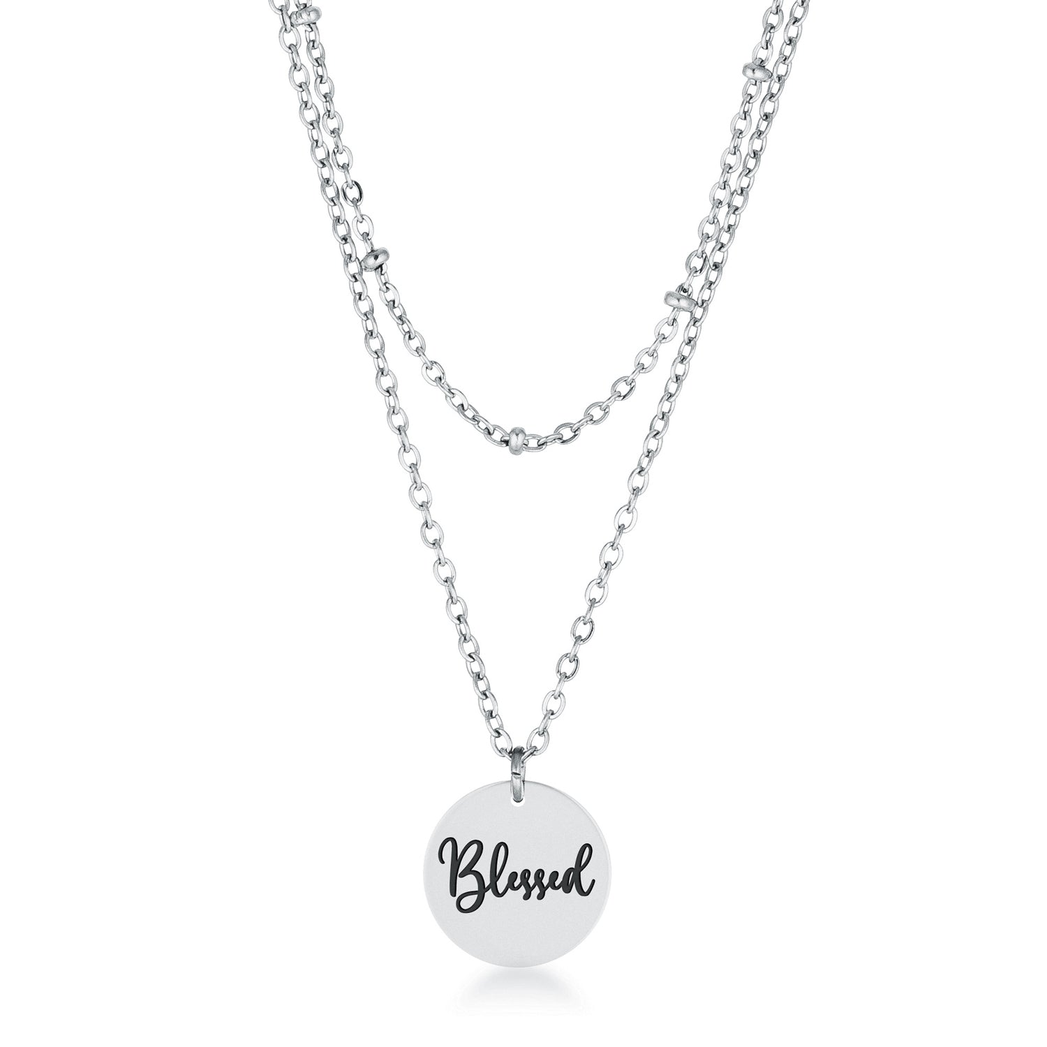 Avera Delicate Silver Plated Necklace Blessed Pendant