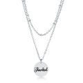 Avera Delicate Silver Plated Necklace Thankful Pendant