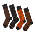 Orange / Black Dress Socks 4-Pack