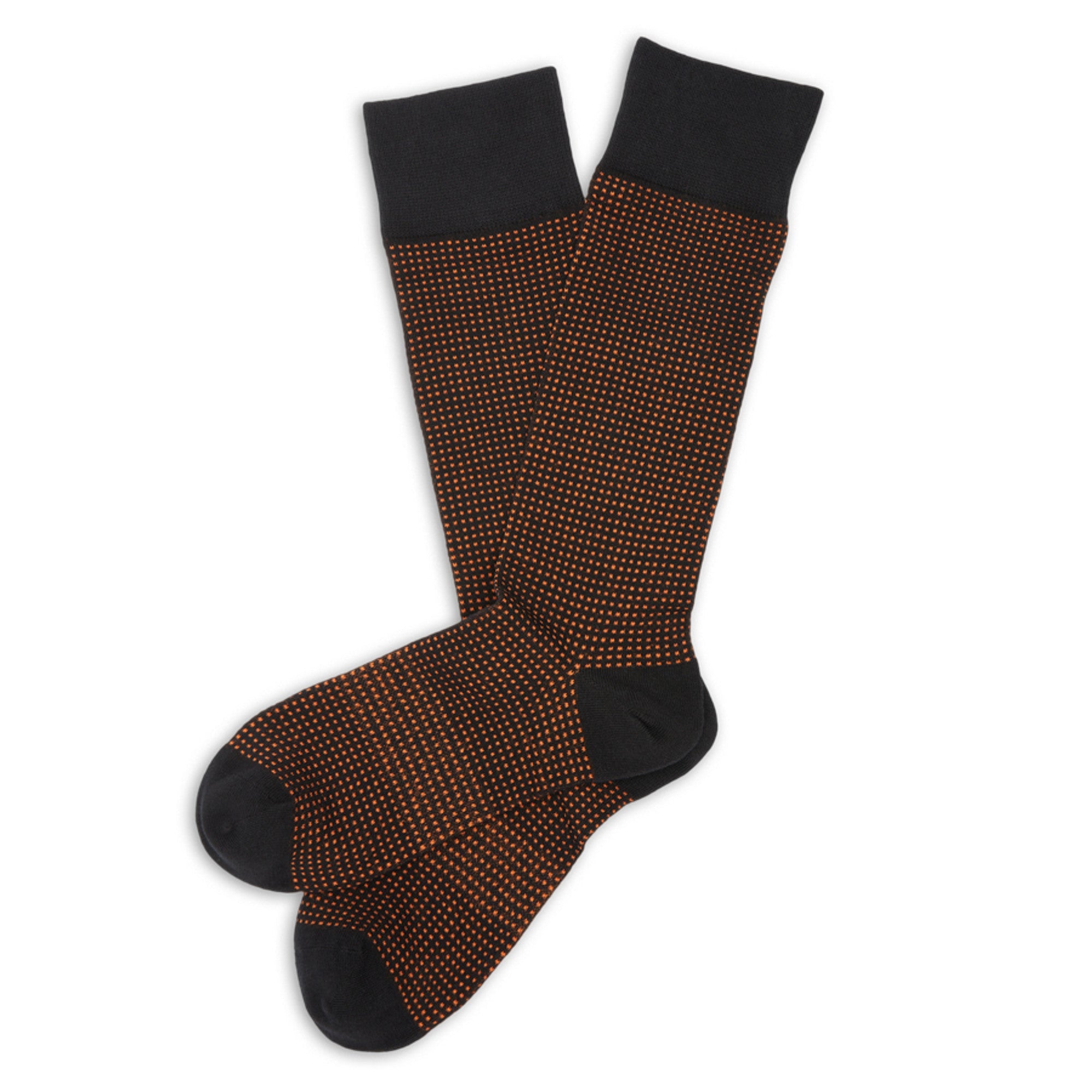 Orange and Black Birdseye Dress Socks