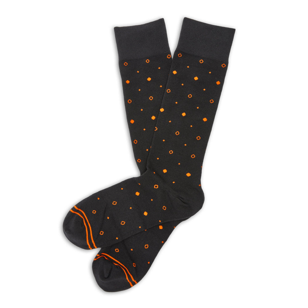 Orange and Black Mixed Dot Dress Socks