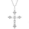 Avera Brilliant Cubic Zirconia Cross Pendant in Sterling Silver