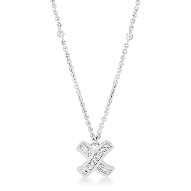 Avera Timeless Pave Necklace In Sterling Silver
