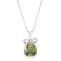 Avera Olivine Pendant with Bow Elegant Necklace