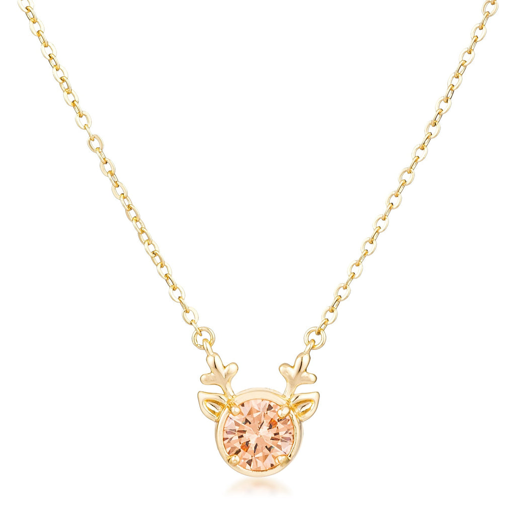 Avera Reversible Cubic Zirconia Reindeer Pendant Necklace