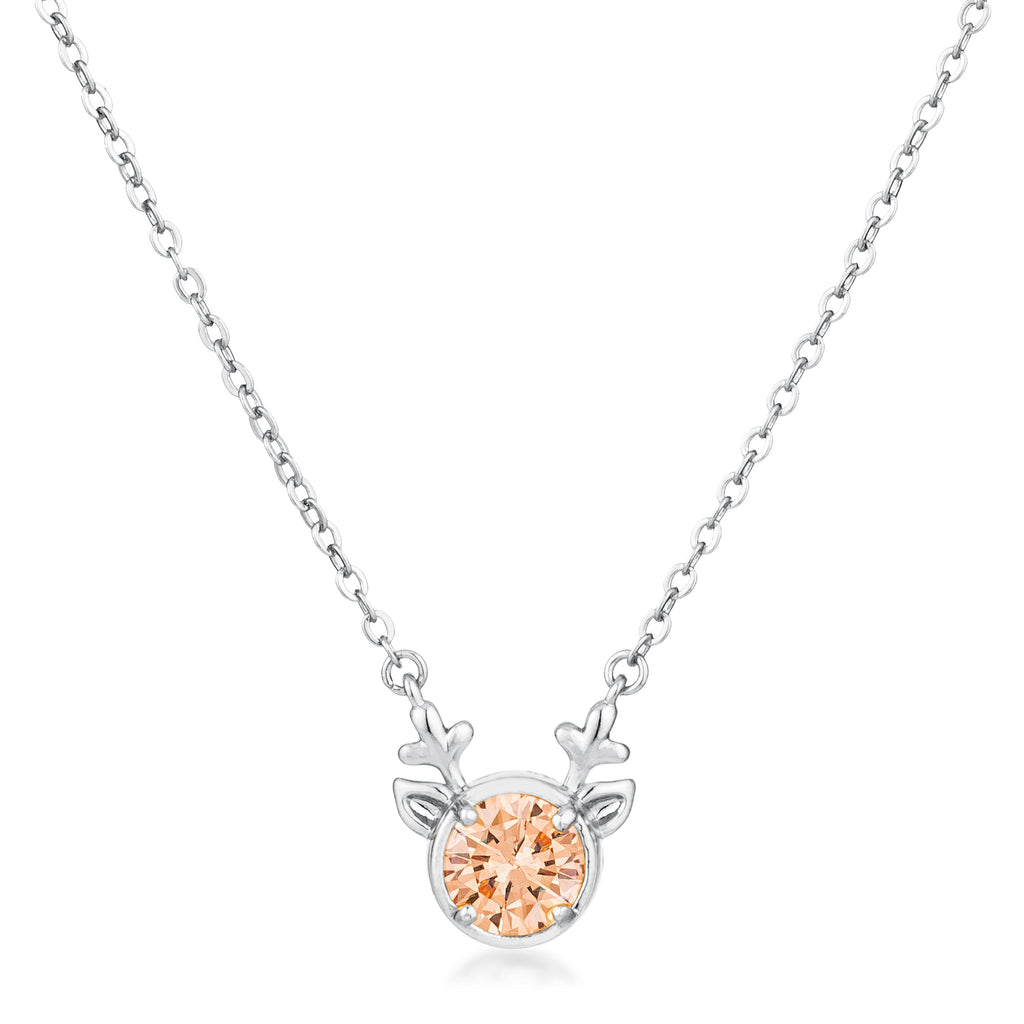 Avera Reversible Cubic Zirconia Reindeer Pendant Necklace