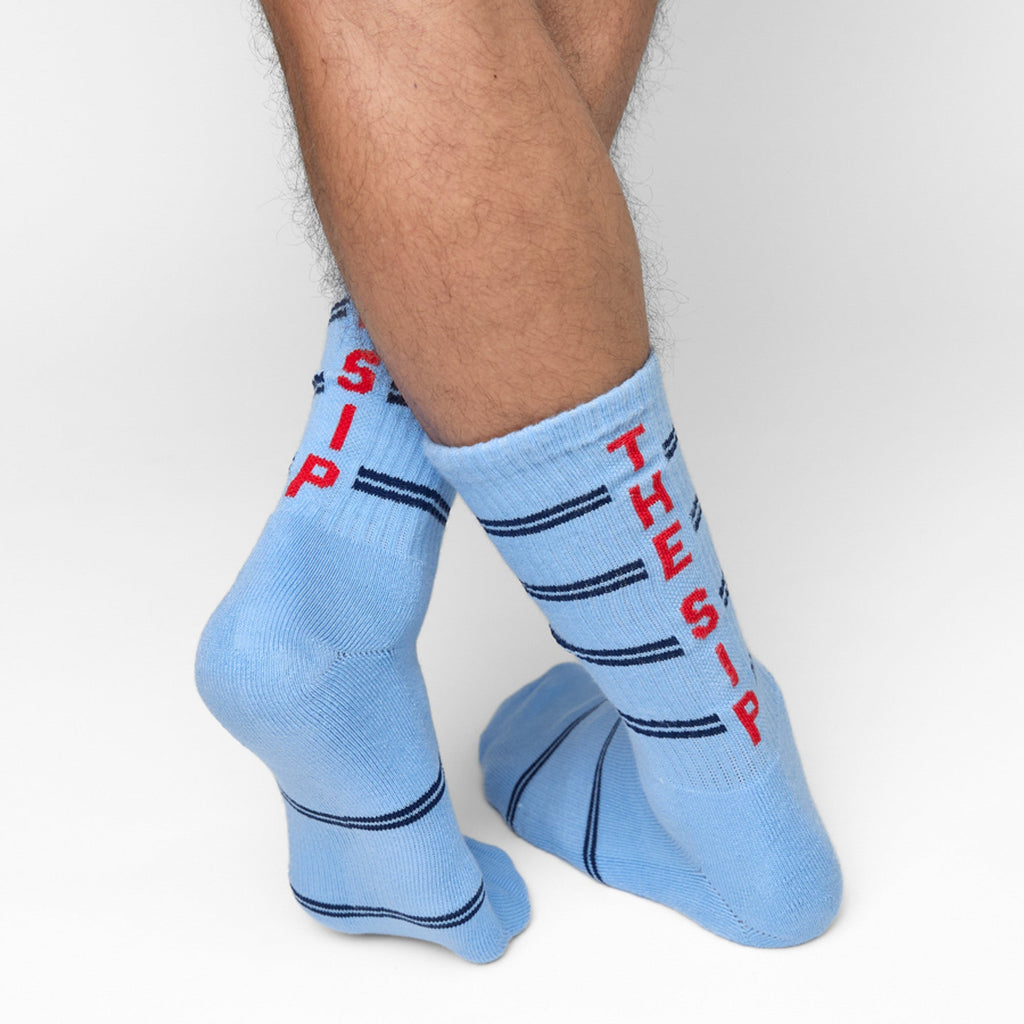 Powder Stripe The Sip Casual Crew Socks