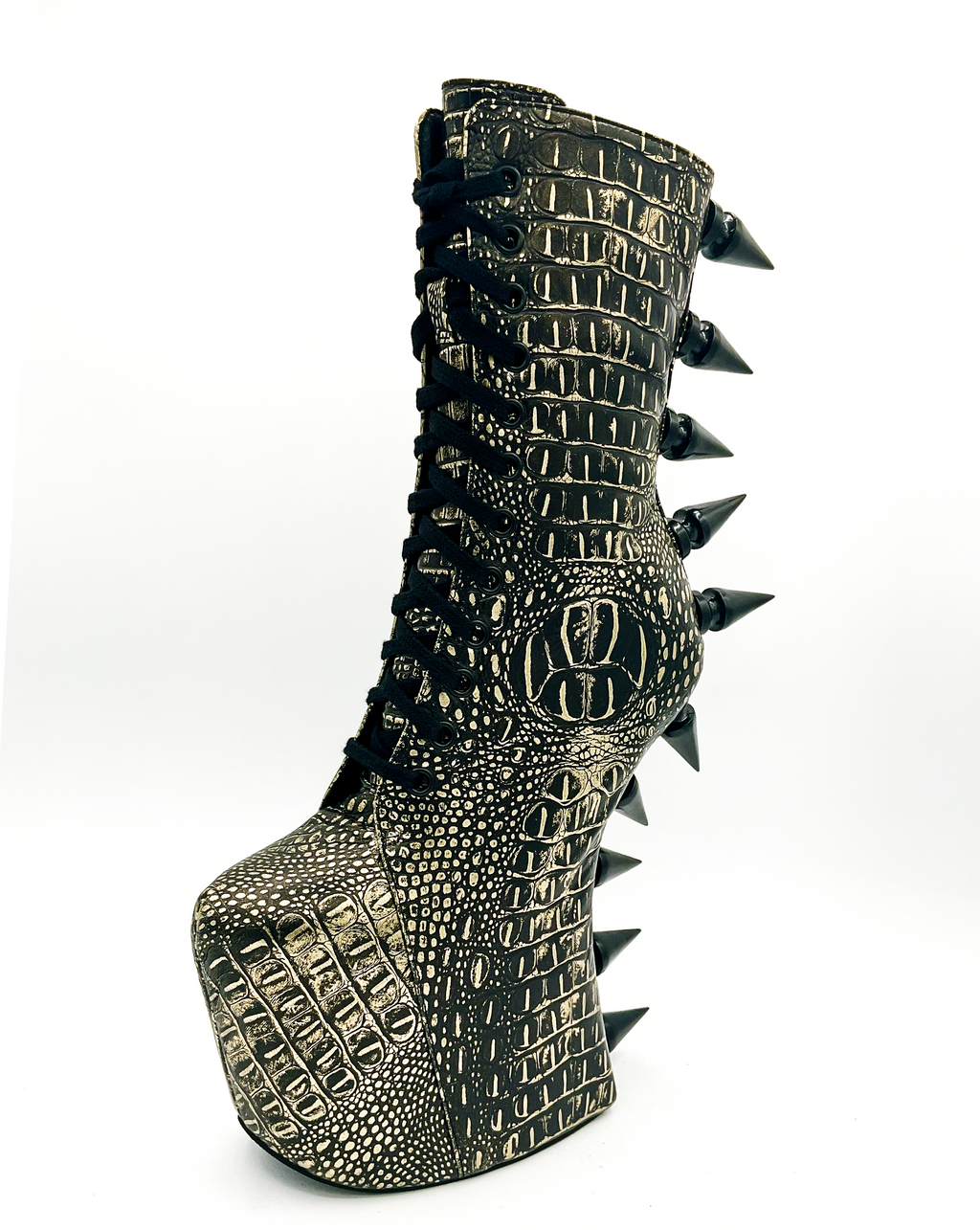 Prehistoric Gold Platform Boot