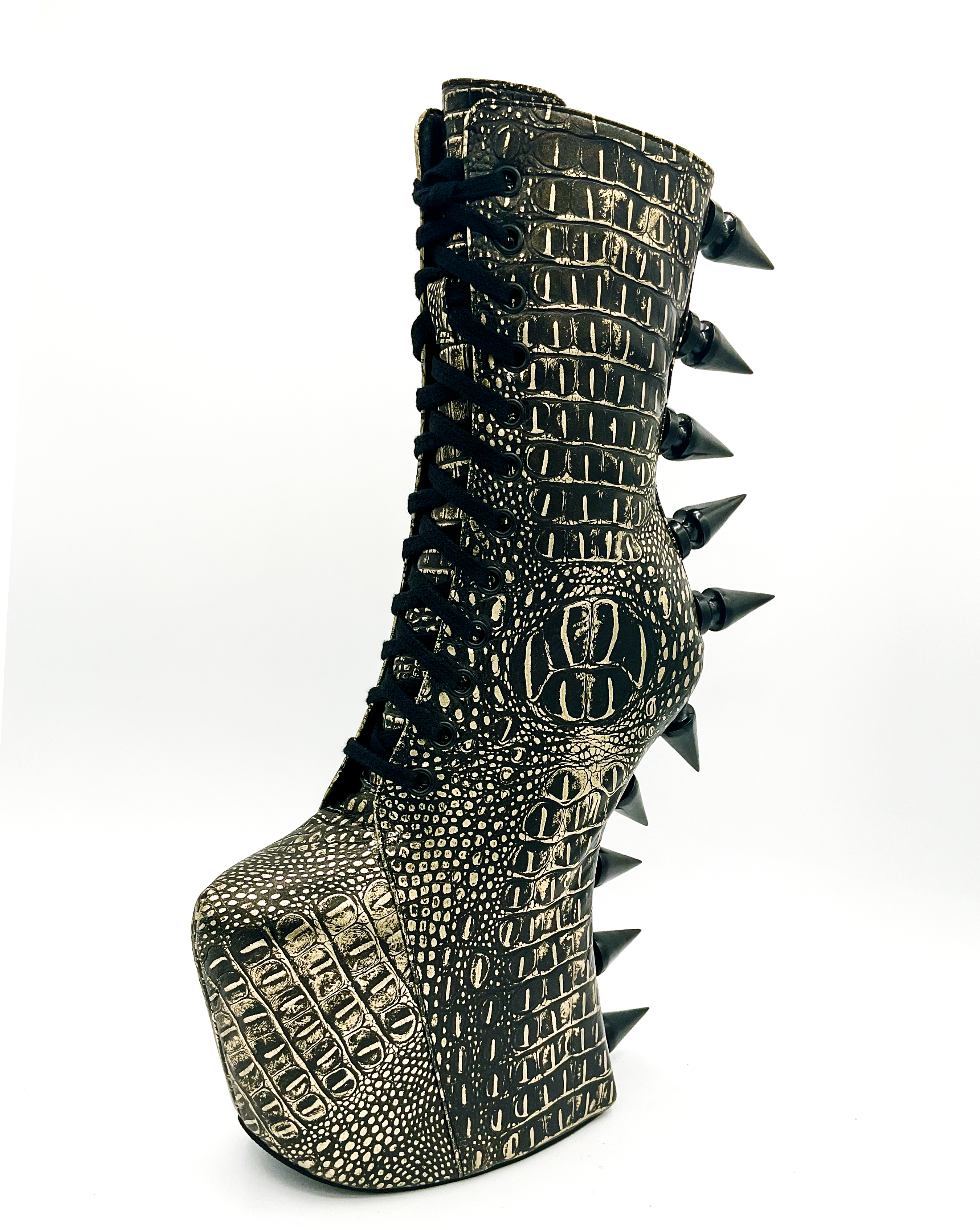 Prehistoric Gold Platform Boot