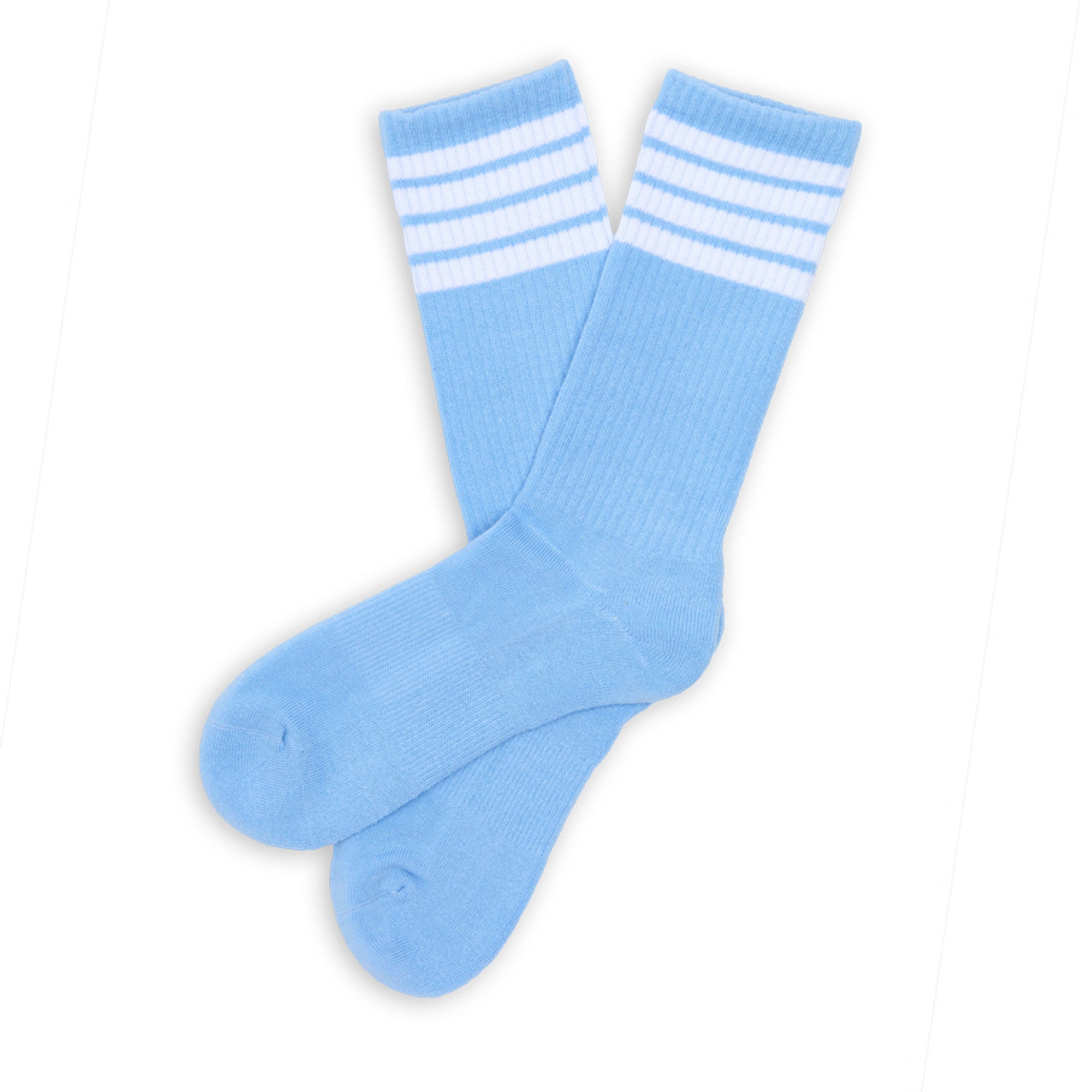 Powder/White 4 Stripe Casual Socks