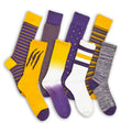 Gold / Purple Mixed Socks 8 Pack