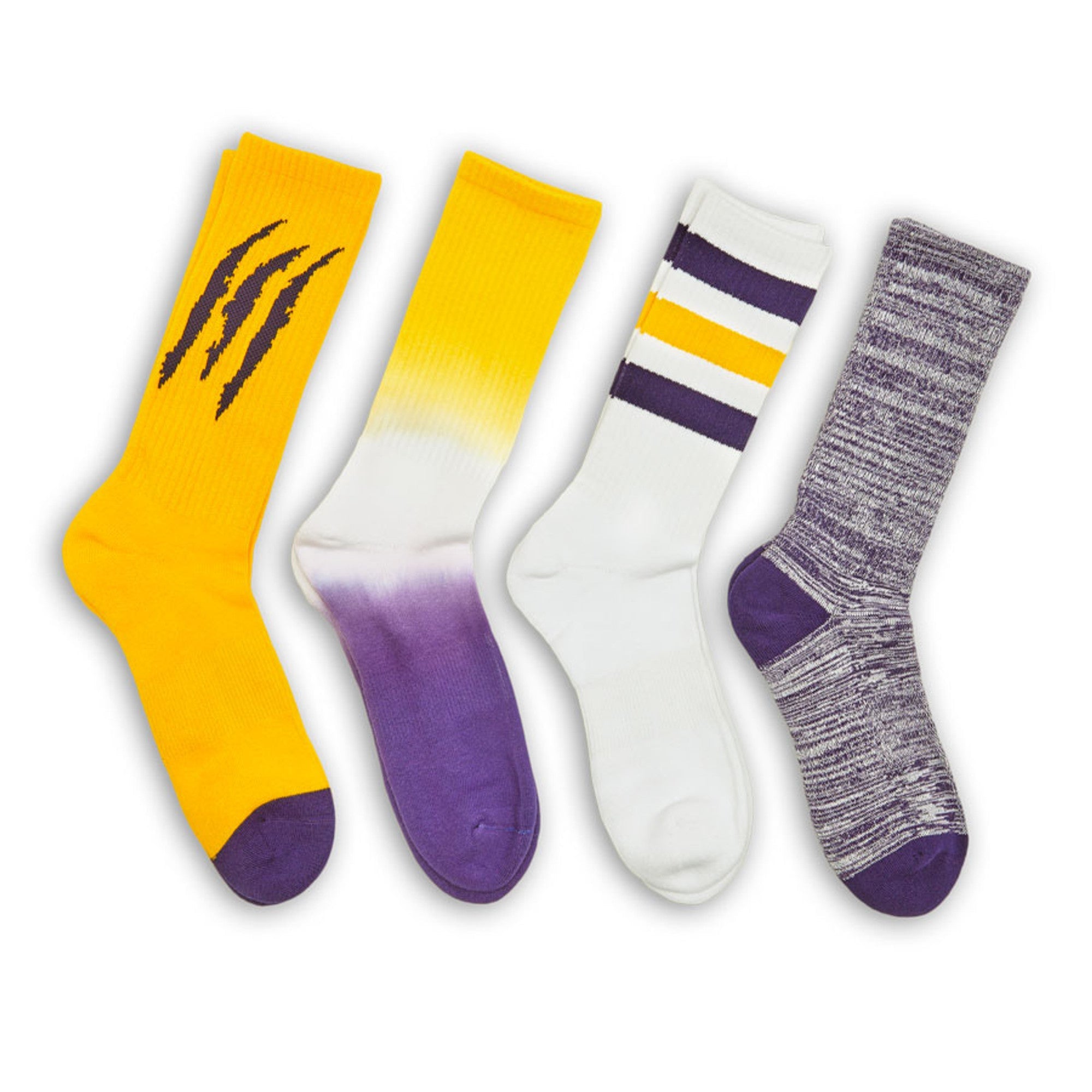 Gold / Purple Mixed Socks 8 Pack