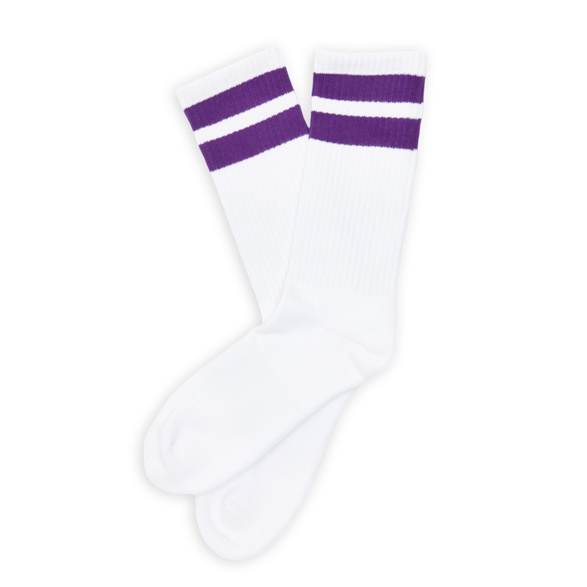 Purple Retro Casual Crew Socks