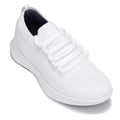 CALTO - QA061 - 2.4 Inches Taller (White/White Sole) - Lightweight Knitted Sneakers