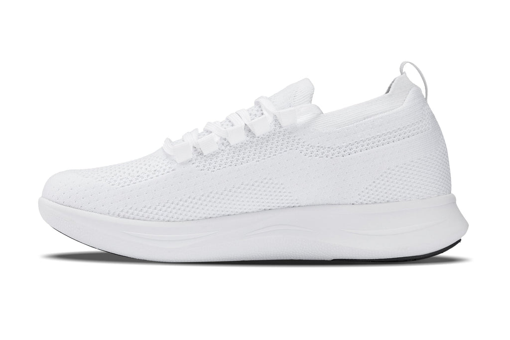 CALTO - QA061 - 2.4 Inches Taller (White/White Sole) - Lightweight Knitted Sneakers