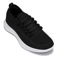 CALTO - QA062 - 2.4 Inches Taller (Black/White Sole) - Lightweight Knitted Sneakers