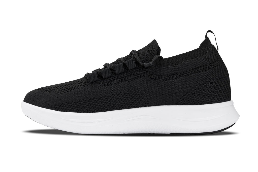 CALTO - QA062 - 2.4 Inches Taller (Black/White Sole) - Lightweight Knitted Sneakers