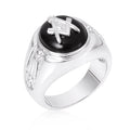 Avera Onyx Mens Ring In Polished Black Stone