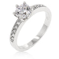 Avera Petite Engagement Ring In Sterling Silver
