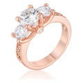 Avera Dazzling Three Stone Engagement Ring with Cubic Zirconia