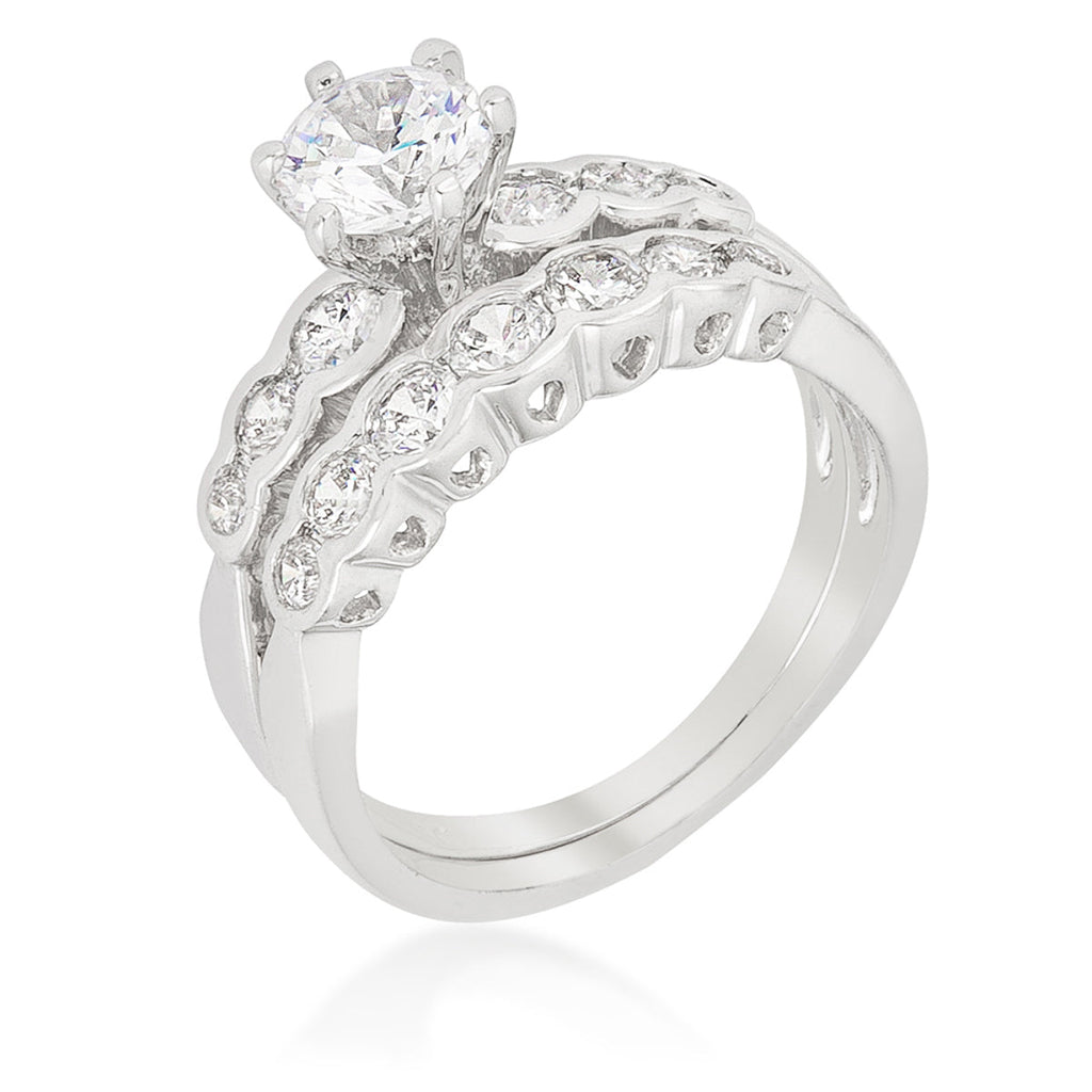 Avera Graduated Wedding Set 5 / Silver Eternity Band Collection