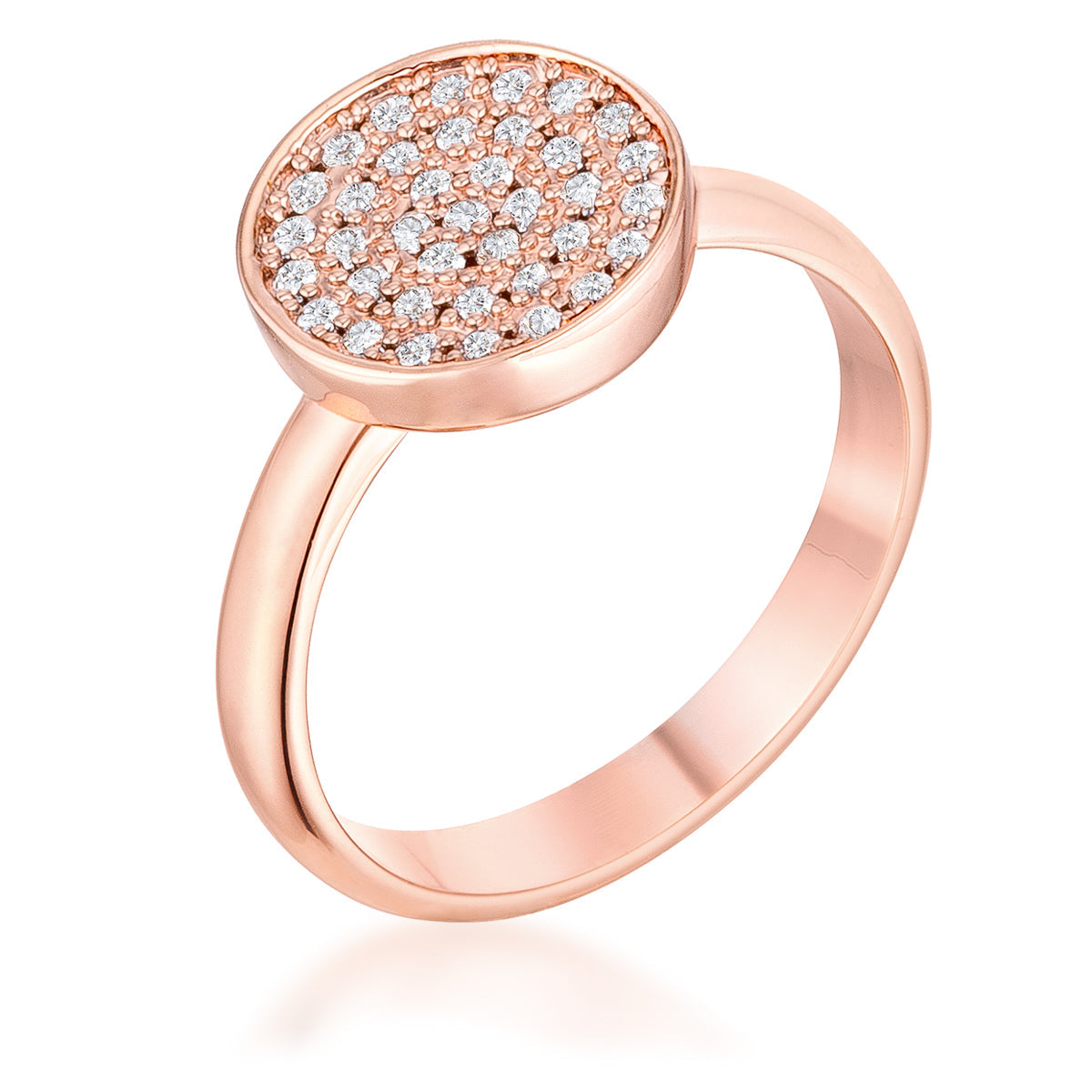 Avera 0.2ct Cubic Zirconia Pave Circle Ring in Pink