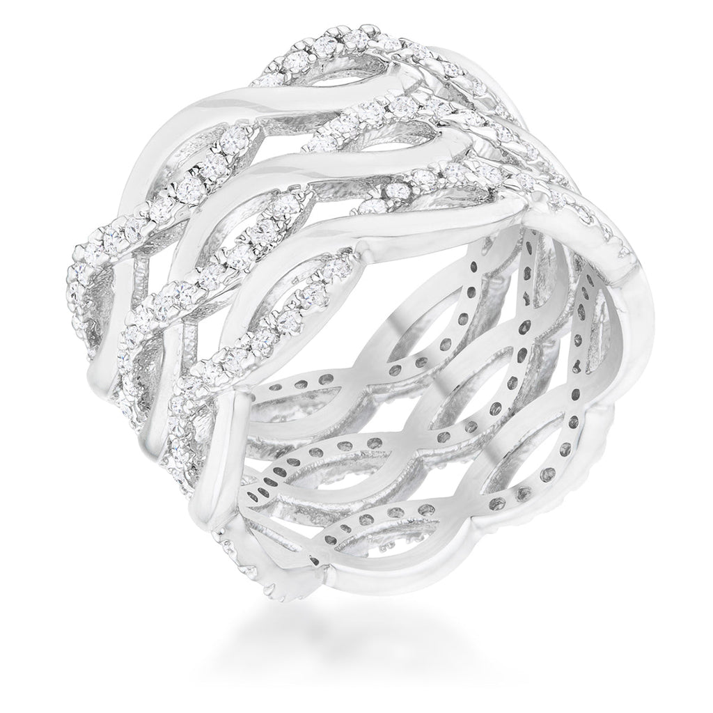 Avera Contemporary 0.88ct Cubic Zirconia Twist Wide Cocktail Ring