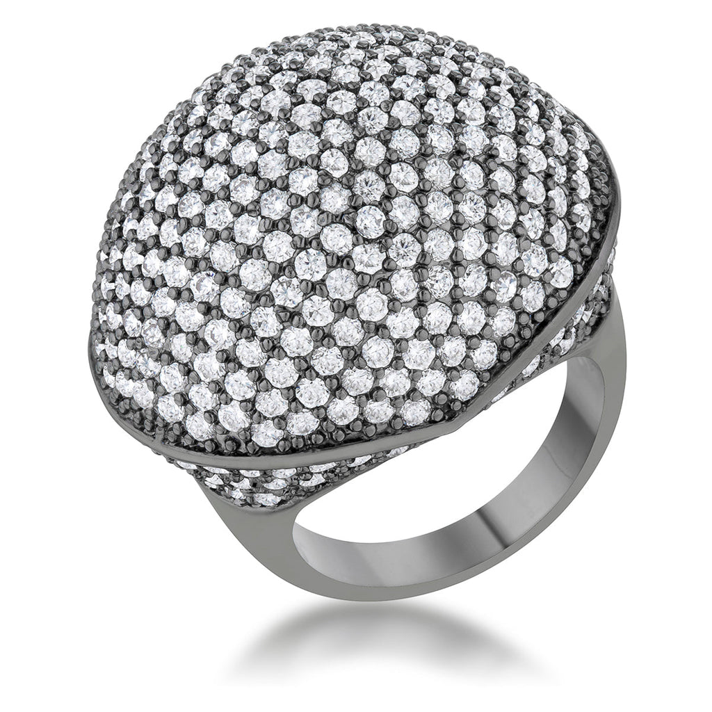 Avera Dara 4.75ct Cubic Zirconia Hematite Dome Cocktail Ring