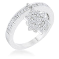 Avera Snowflake 0.35ct Cz Simple Holiday Charm Band Ring