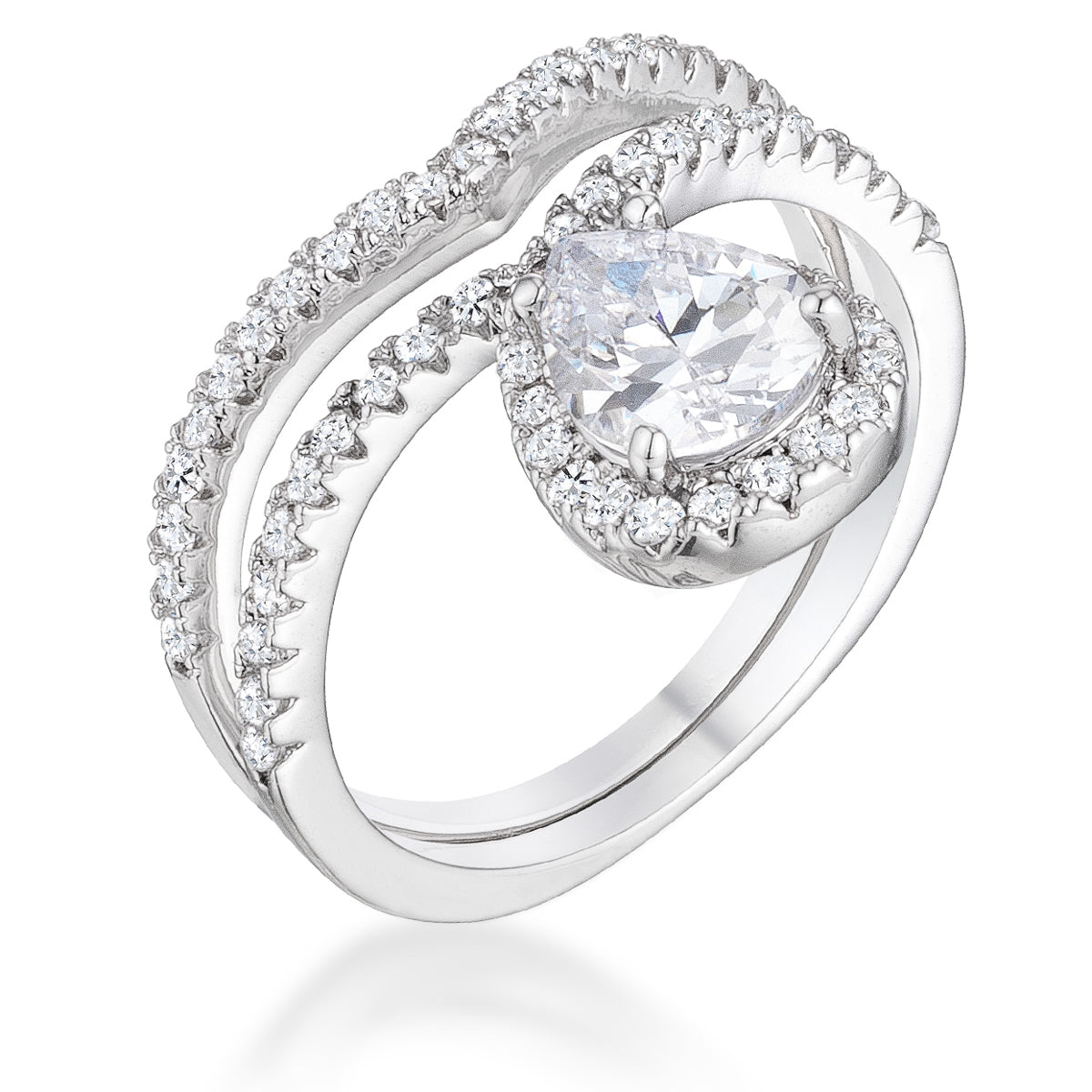 Avera 1.75Ct Chevron Wedding Set With Cubic Zirconia