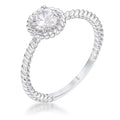 Avera .45Ct Plated Mini Twisted Rope Cz Solitaire Ring