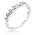 Avera .14Ct Plated Cz Mini Crown Stackable Band