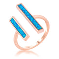 Avera Contemporary Opal Double Bar Ring In Pink