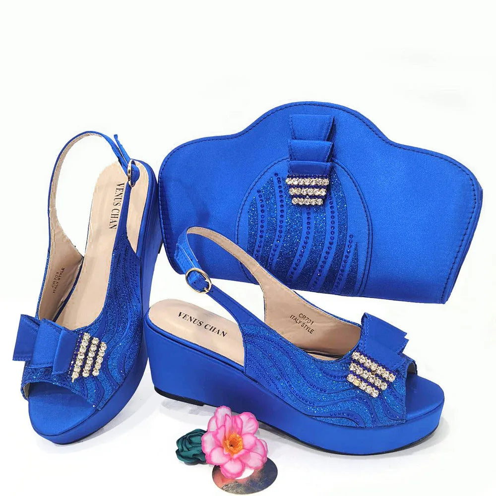 Ladies Shoes With Matching Bag Set for Party ED320