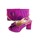 Super Heels Peep Toe Ladies Shoes with Bag Set