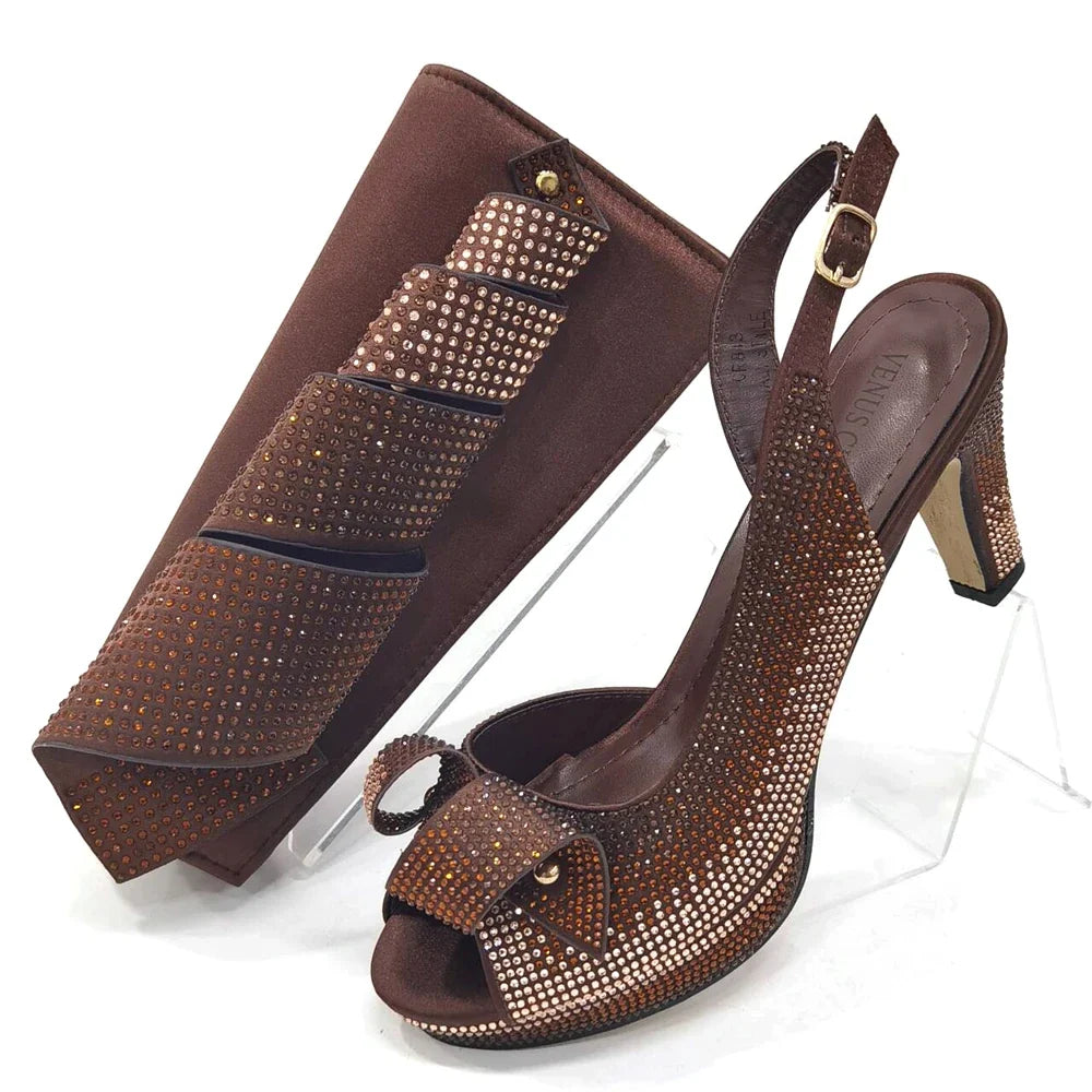 Latest Italian African Shoes And Bag Sets ED117