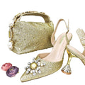 Women's Shoes and Bag Set with Shinning Crystal EDL435