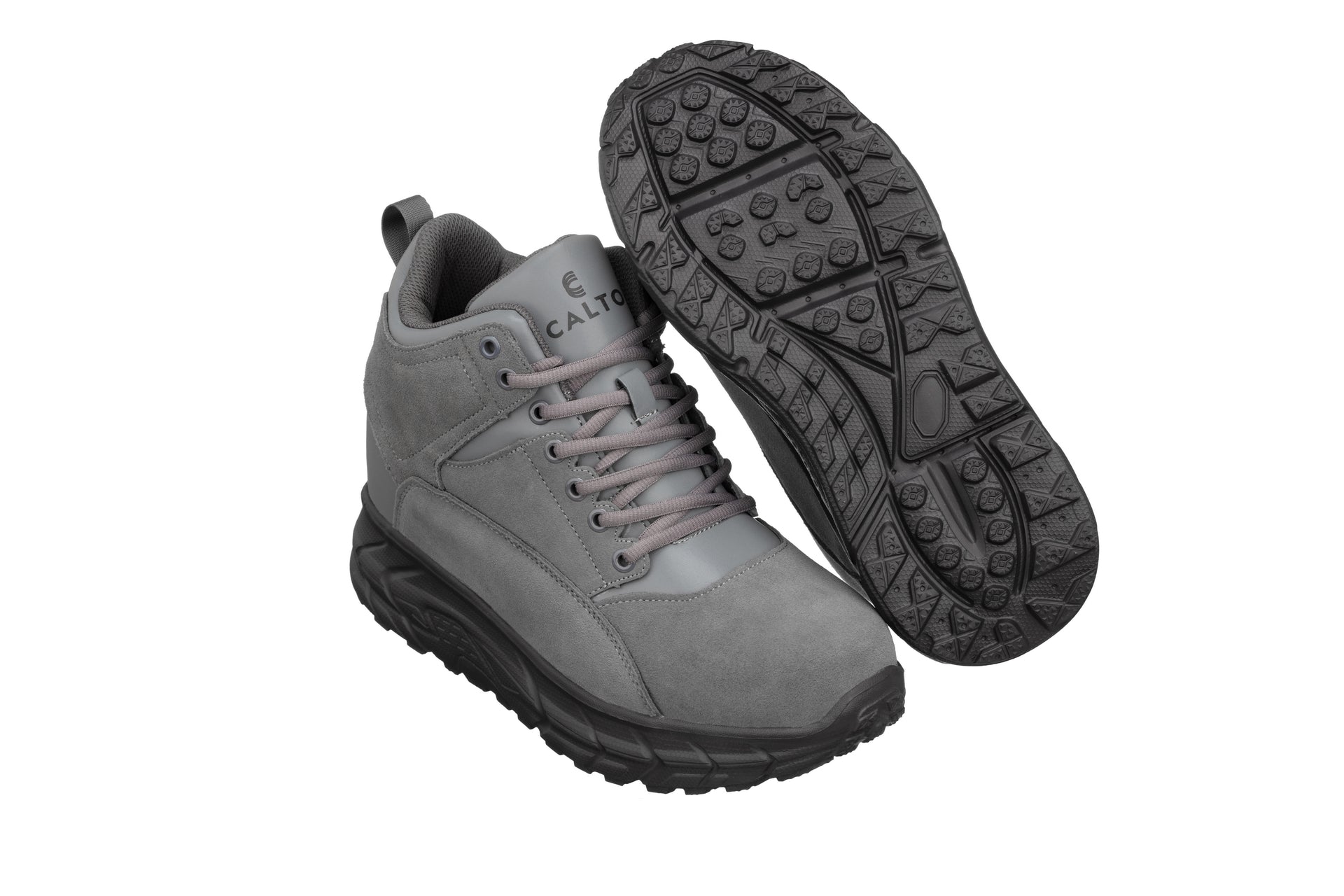 CALTO - S22800 - 4 Inches Taller (Grey) - Hiking Style Boots