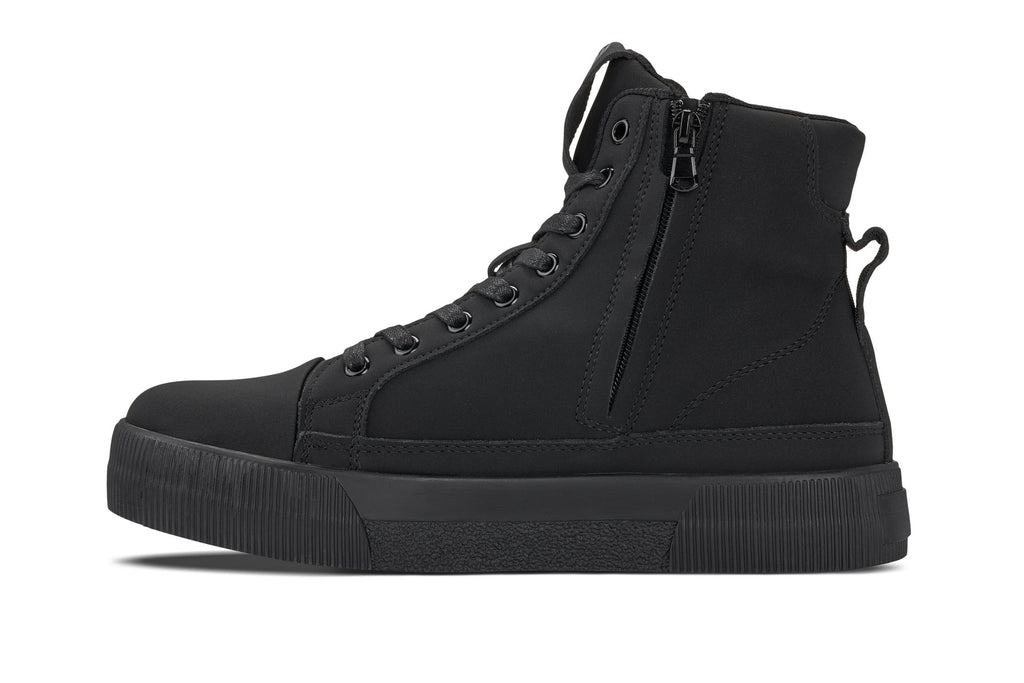 CALTO - S3421 - 2.4 Inches Taller (Black) - Cap Toe High Top Zip-Up Sneaker Boots