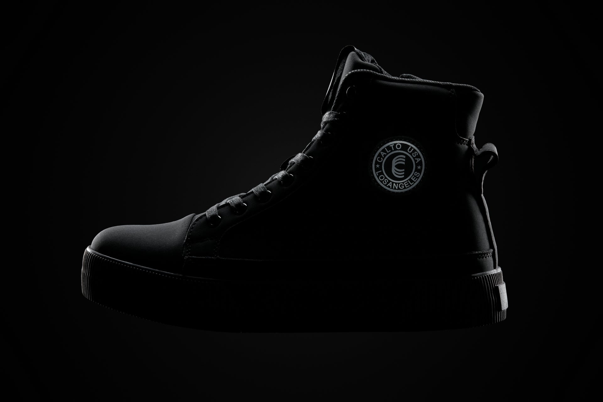 CALTO - S3421 - 2.4 Inches Taller (Black) - Cap Toe High Top Zip-Up Sneaker Boots