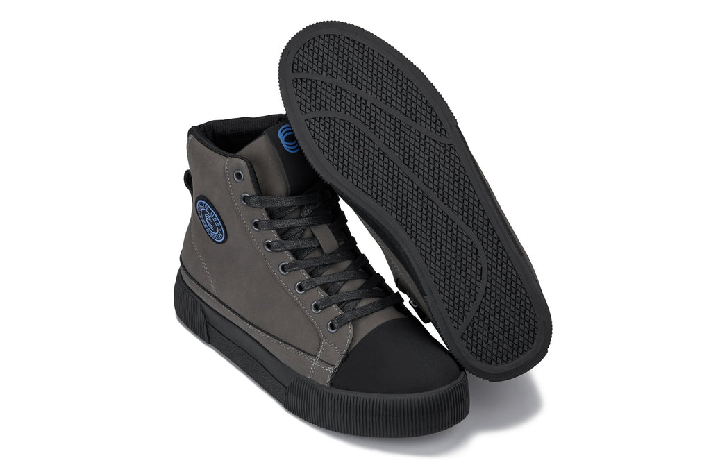CALTO - S3423 - 2.4 Inches Taller (Grey) - Cap Toe High Top Zip-Up Sneaker Boots