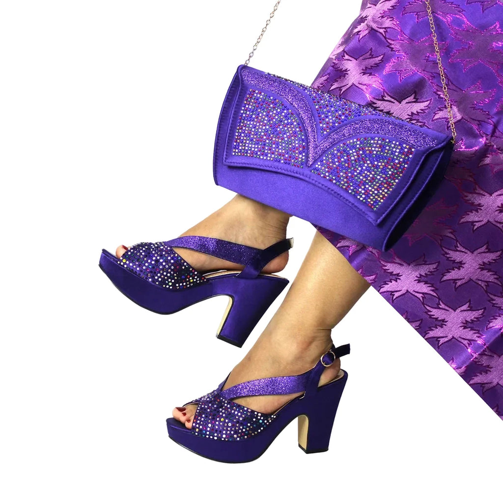Latest African Women Shoes and Bag Set EDN23